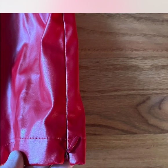 Newport News Red Lace-Up Faux Leather Pants NWT - Picture 2 of 8